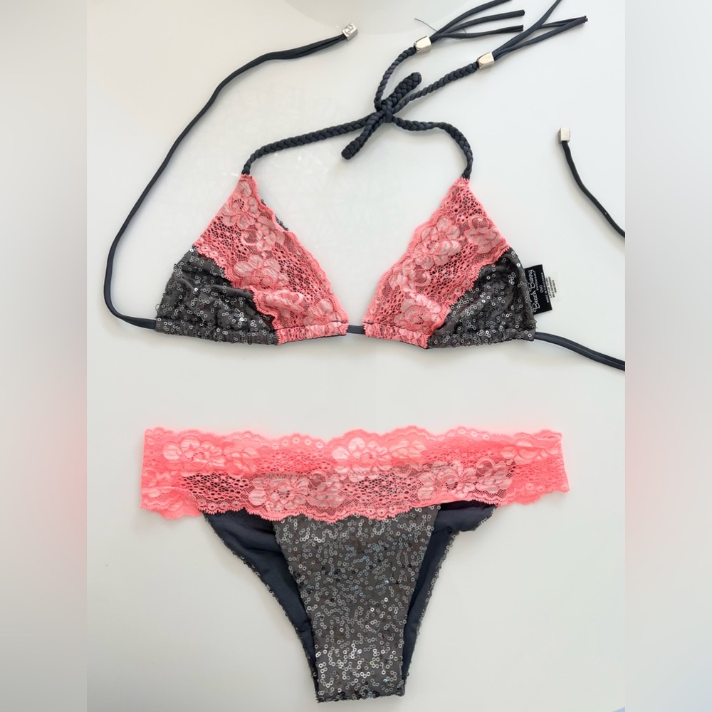 Beach Bunny Bikini (size Medium) Brazilian cut bottoms